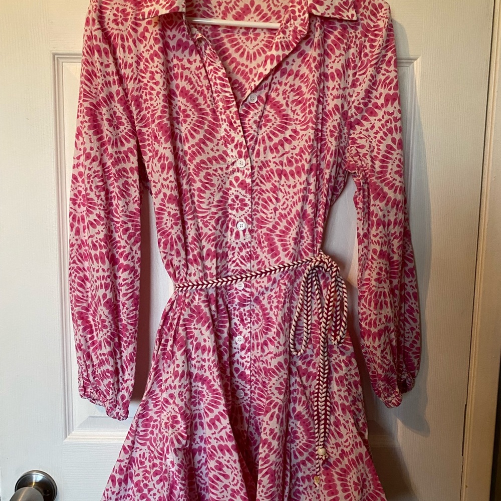 H&M Pink Tie Shirt Dress